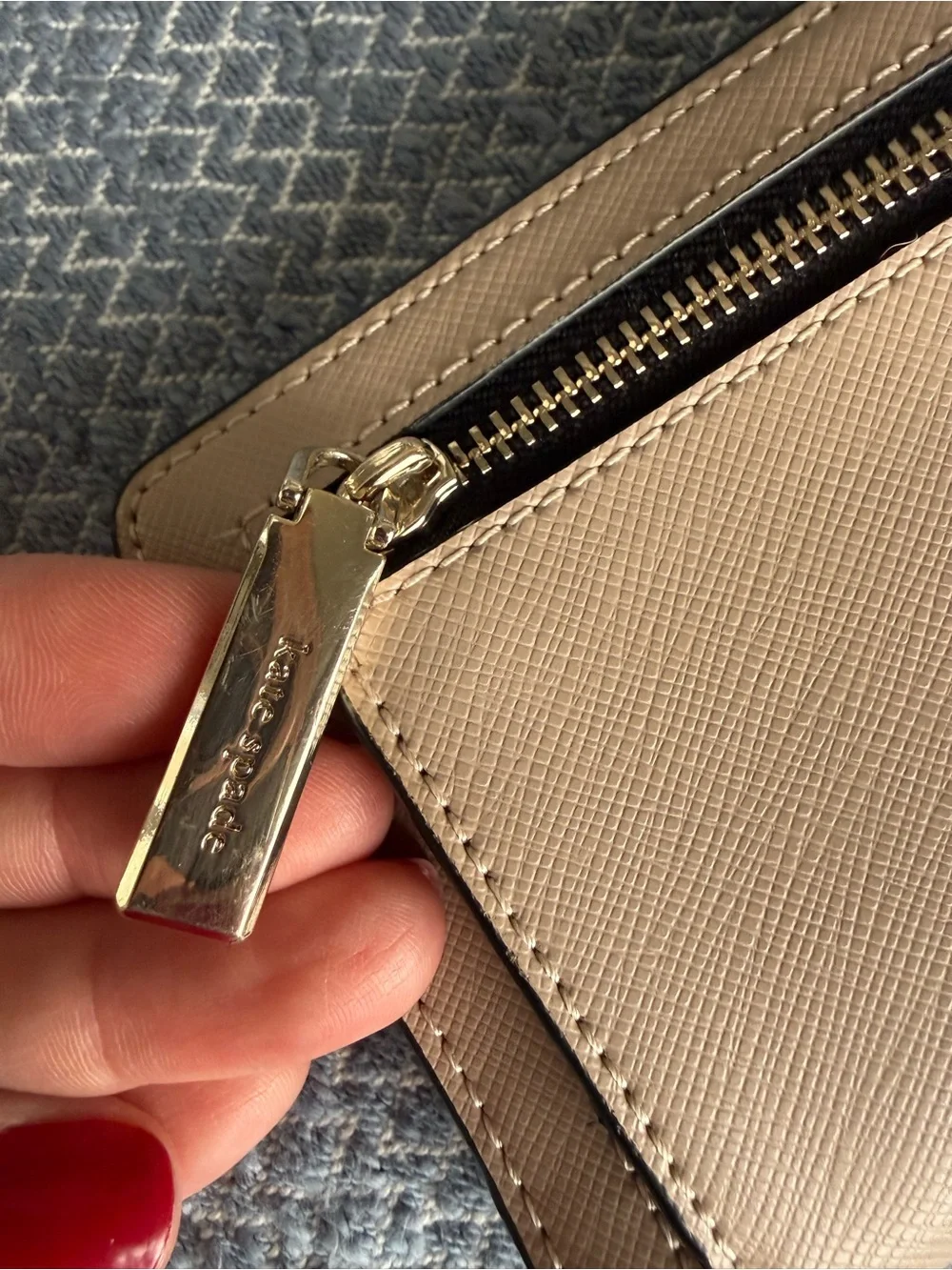 Kate SpadeTwo-Tone Black and Tan Saffiano Wallet